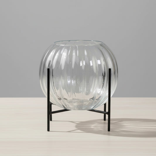 Glas-Vase mit Ständer