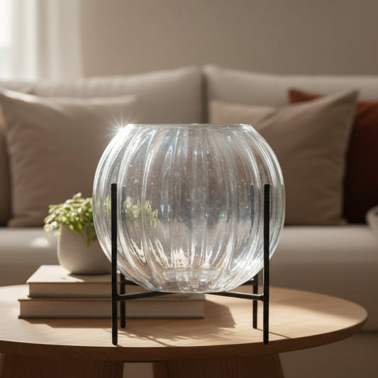 Glas-Vase mit Ständer