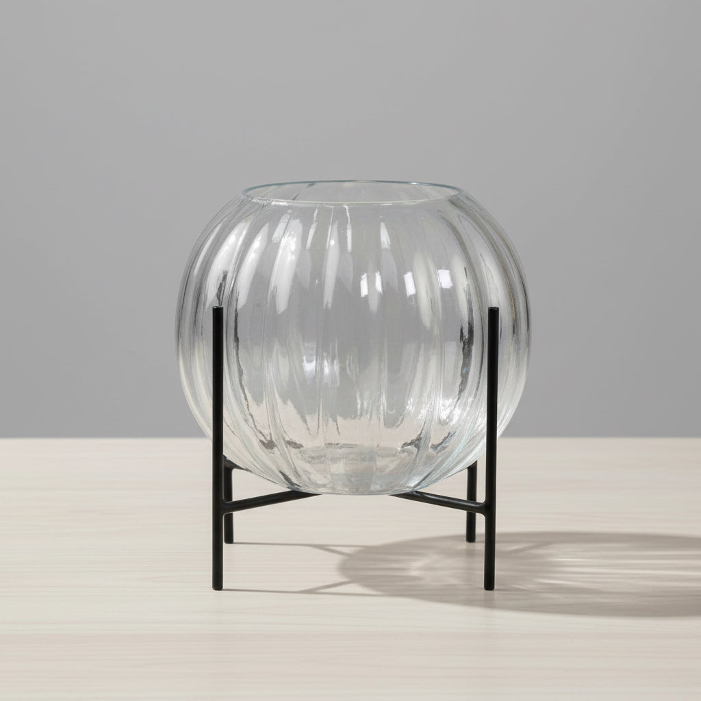 Glas-Vase mit Ständer